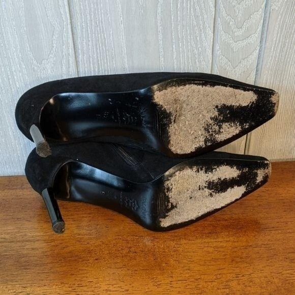 Paloma booties black suede suede leather stiletto heel 8.5 EUC - Picture 6 of 8